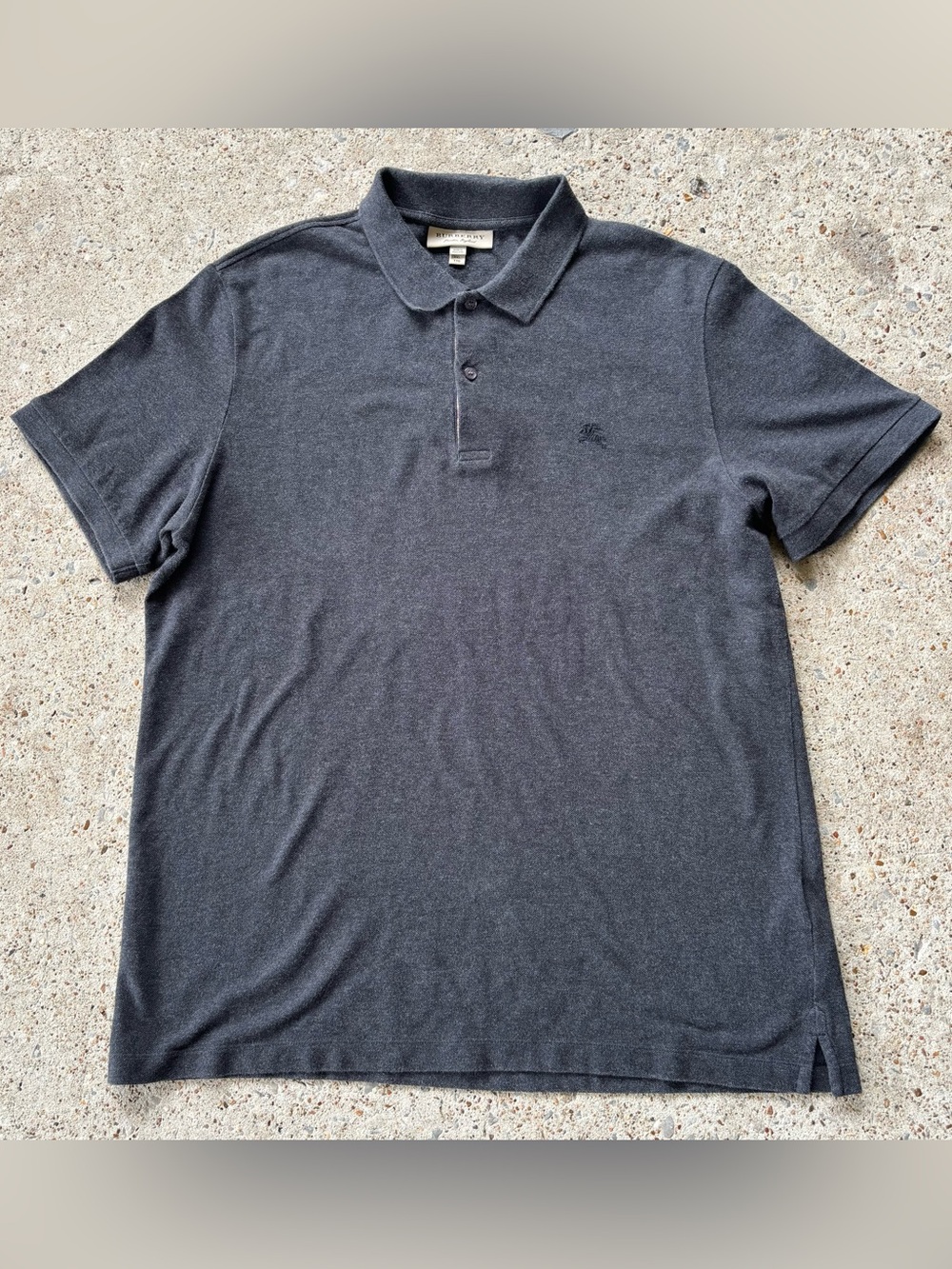 Burberry London England Dark Gray Short Sleeve Polo Shirt Nova Check Men’s XXL